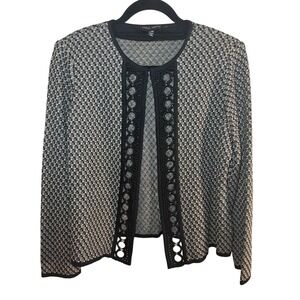 Ming Wang Women's Dark Academia Knit Cardigan Jacket Long Sleeve Sz PS Lagenlook